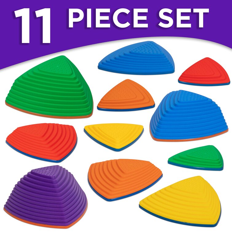 Sunny & Fun 11pc Premium Balance Stepping Stones For Kids W/non-slip Full  Rubberized Bottom | Indoor & Outdoor River Stones, 4 Varying Sizes & 